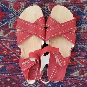 Red Leather Sandals- Kalso Earth Sz.9
